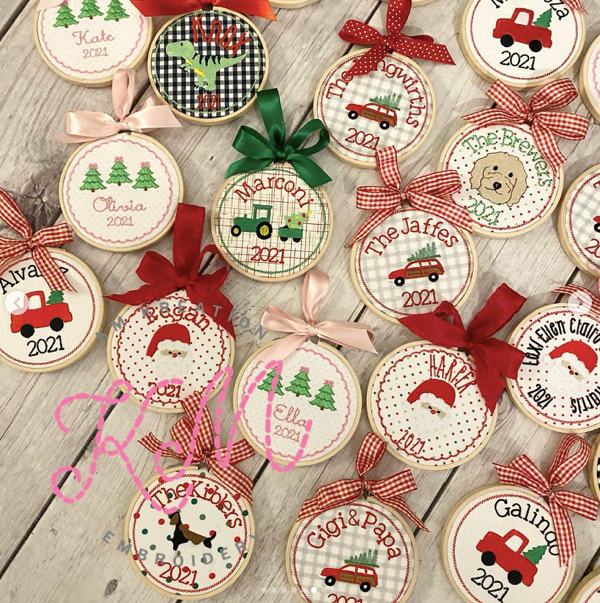 Custom Embroidered Christmas Ornament PREORDER