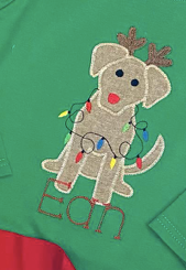 Christmas Light Puppy Appliqué*Design Only*