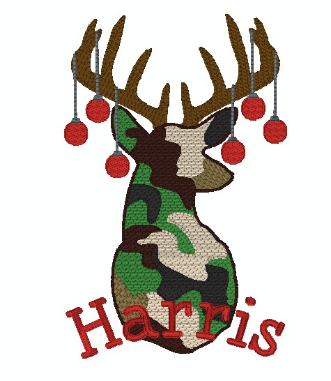 Camo Reindeer Christmas Sketch *Design Only*