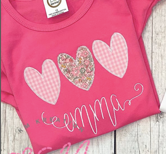 Heart Trio Applique *Design Only*