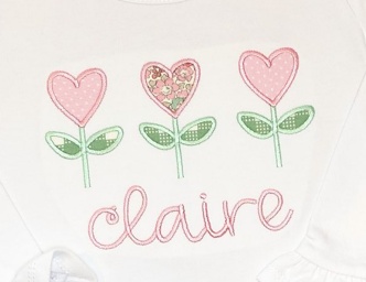 Valentine Flowers Applique *Design Only*