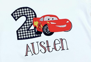 Cars Birthday Appliqué **DESIGN ONLY**