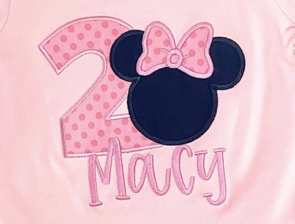 Minnie Birthday Appliqué **DESIGN ONLY**