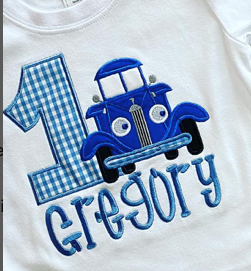 Blue Truck Birthday Appliqué **DESIGN ONLY**