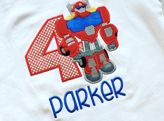 Transformer Birthday Appliqué **DESIGN ONLY**