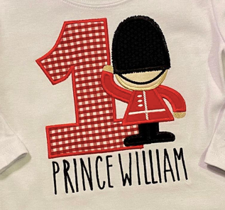 Royal Soldier Birthday Appliqué **DESIGN ONLY**