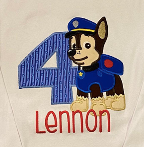 Chase Birthday Appliqué **DESIGN ONLY**