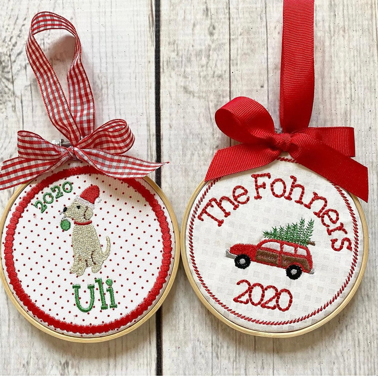 Custom Embroidered Christmas Ornament PREORDER