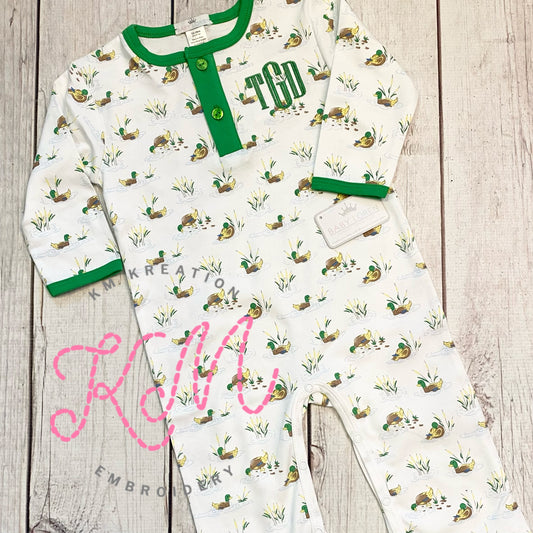 3-6M Mallard Duck Boy Pima Romper