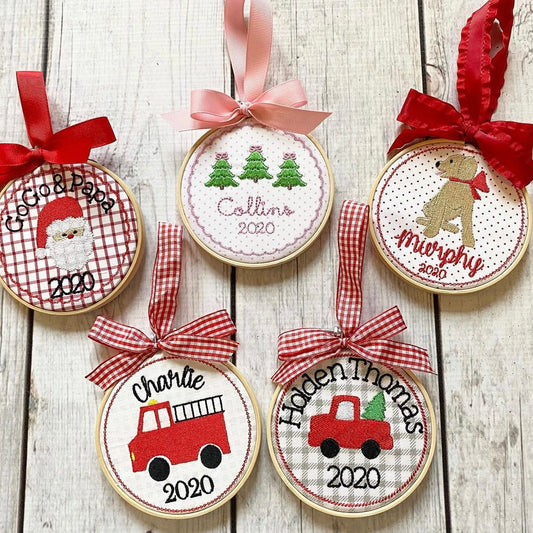 Custom Embroidered Christmas Ornament PREORDER