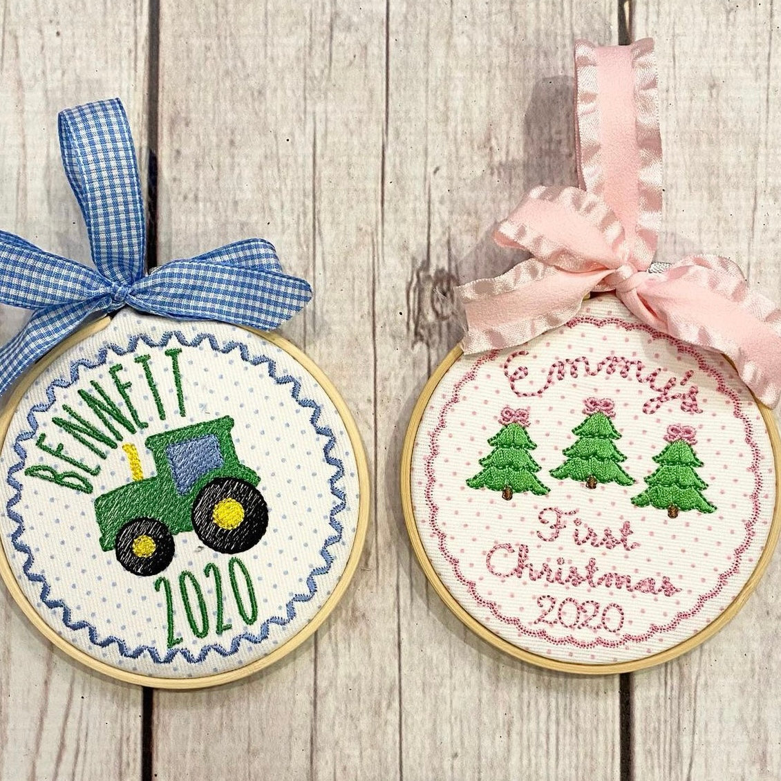 Custom Embroidered Christmas Ornament PREORDER