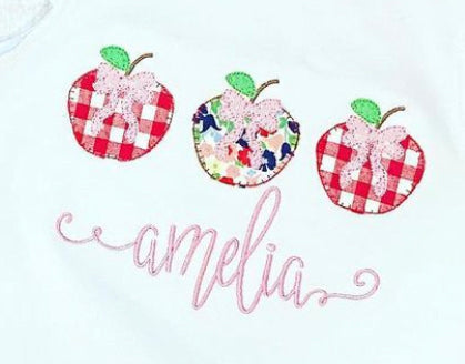 Apple Trio with Bows Appliqué*Design Only*