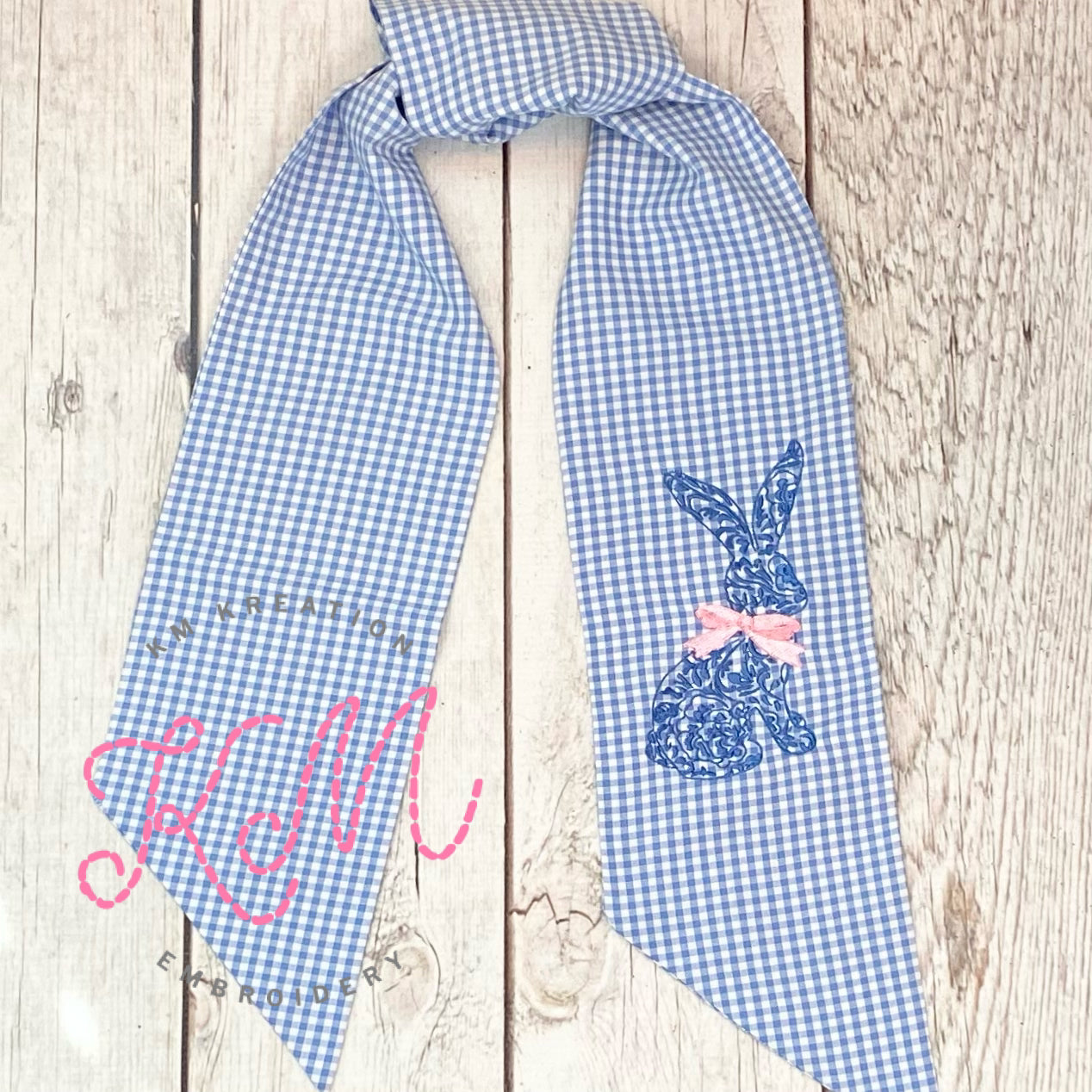 Seersucker and Gingham Wreath Sash or Easter Basket Bow