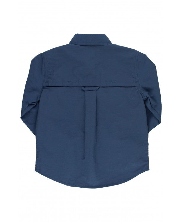 7 Navy Sun Protective Button Down Shirt